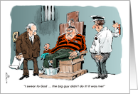 Humorous announcement - retirement from justice system card