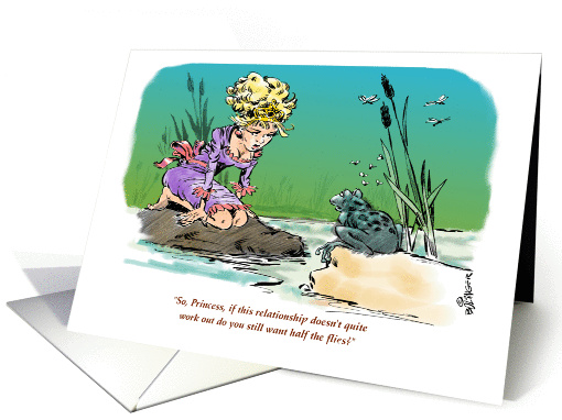 Humorous Princess & Frog Valentine relationship card (1228854)