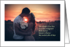 Anniversary poem - over the years - sunset and kissing couple card