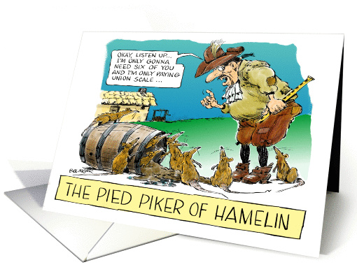 Amusing Pied Piper Boss's Day thanks from group card (1235562)