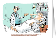 Funny lawyer joke in surgical setting cartoon blank all occasion card