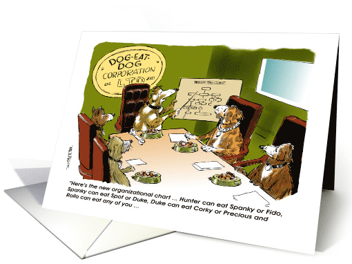 Amusing Co-worker Birthday Greeting from Group - Doggie 'Toon card