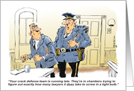 Humorous retirement congrats to legal community retiree cartoon card