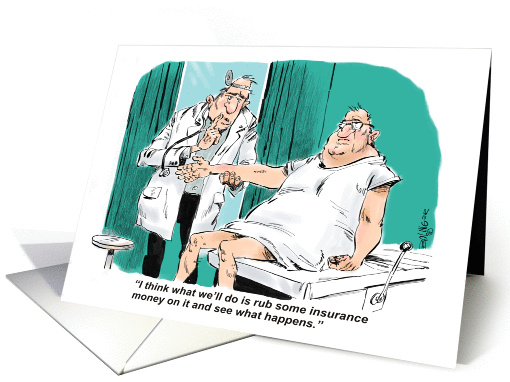 Humorous Thanks for your support health update cartoon card (1253566)