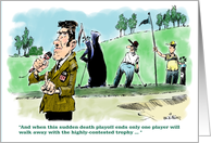 Humorous golfing situation blank inside cartoon card