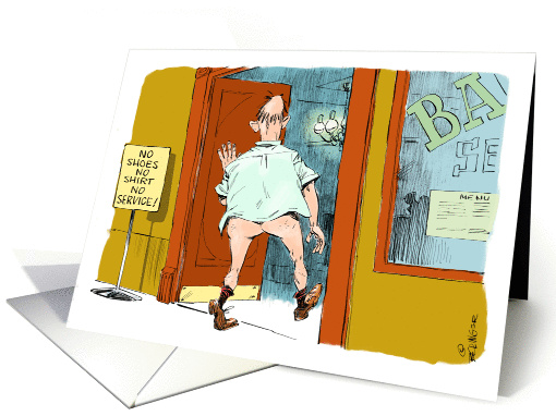 Humorous food/service related blank cartoon card (1254494)