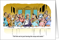 Humorous church dinner invitation cartoon card