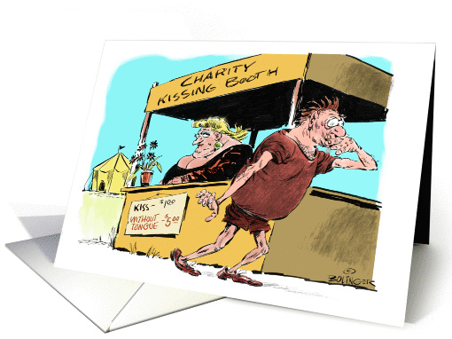 Humorous lasting love sentiment on husband's birthday cartoon card