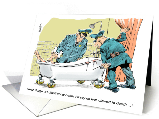 Amusing law enforcement related blank cartoon card (1262666)
