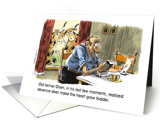 Amusing Missing You Across The Miles and cows cartoon card (1265576)
