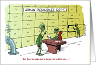 Amusing alien administrative professional thanks cartoon card