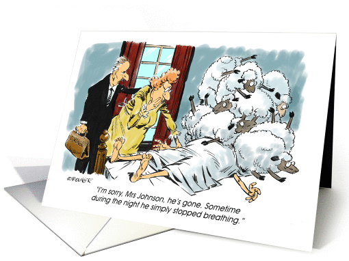 Amusing sleep lab appointment reminder cartoon card (1272274)