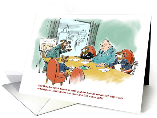 Amusing welcome to the sales team cartoon card (1272512)