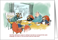 Amusing welcome to the sales team cartoon card