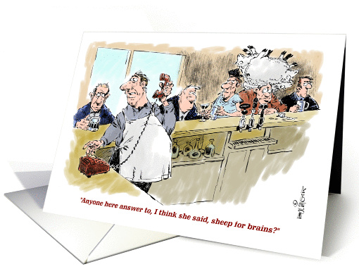 Amusing thinking of you cartoon card (1282002)