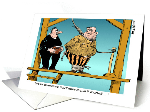 Amusing blank gallows humor cartoon card (1284540)