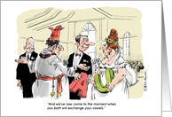 Humorous announcement of engagement cartoon card