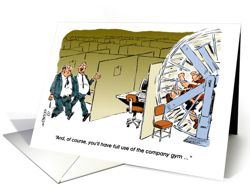 Funny all occasion business-oriented & exercise blank cartoon card