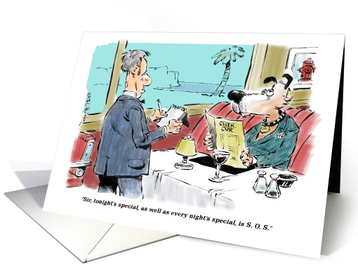 Humorous casual dinner invitation cartoon card (1319002)