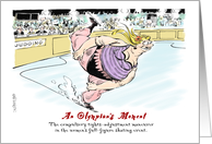 Funny Happy Birthday to figure skater enthusiast cartoon card