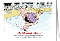 Humorous invite to an ice skating party cartoon card