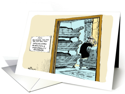 Humorous mental health cartoon blank card (1335846)