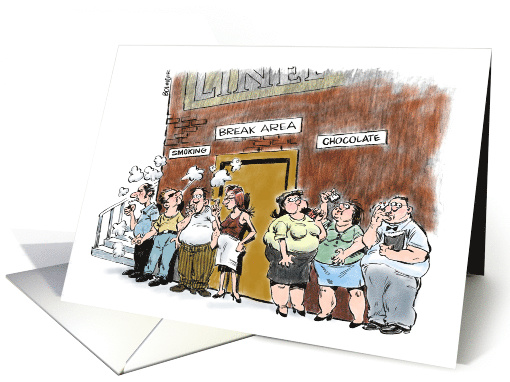Humorous Happy Birthday from Co-worker Group Cartoon card (1335974)