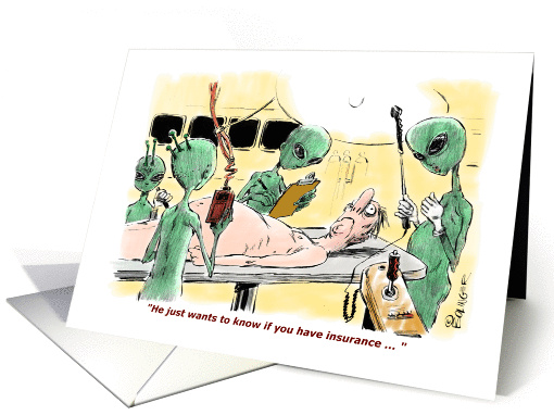 Humorous alien-oriented happy birthday cartoon card (1335990)
