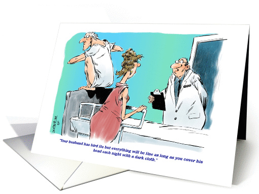 Humorous Influenza Feel Better wish cartoon card (1336930)