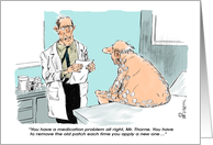 Fun Over the Hill Birthday Greeting and Medical Advice Cartoon card