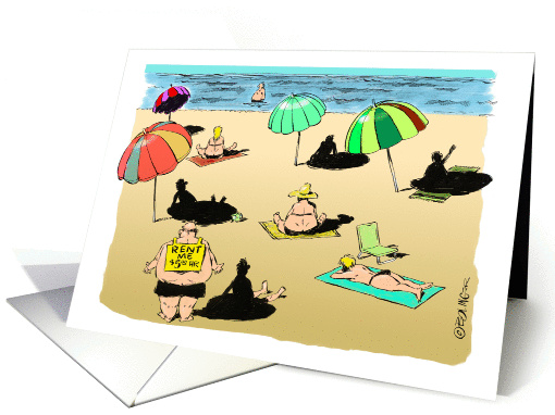 Humorous thinking of you from the beach cartoon card (1339250)