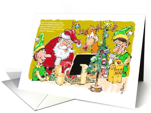 Fun Belated Christmas Wish With North Pole Gang Cartoon card (1344274)