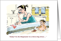 Humorous thanks to the babysitter cartoon card