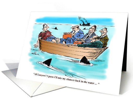Funny new job congratulations - jumping ship cartoon card (1345794)
