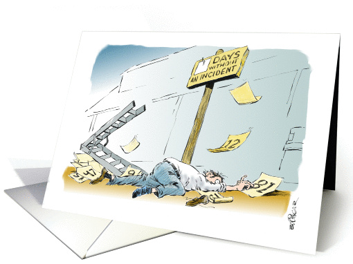 Funny all occasion blank business-related accident cartoon card
