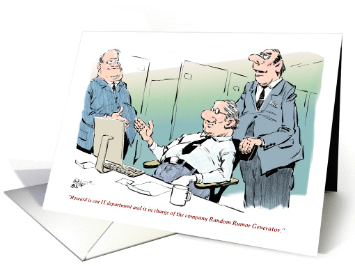 Humorous business and computer related blank cartoon card (1350380)