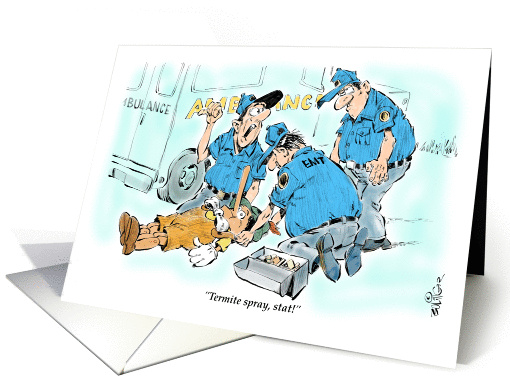 Humorous congratulations on becoming an EMT cartoon card (1352824)