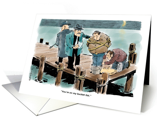 Funny Bon Voyage - woman's bucket list cartoon card (1353284)