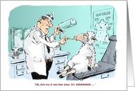 An amusing thank you to your vet or veterinarian assistant cartoon card