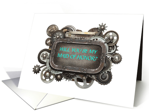 Steampunk invite to be a Maid of Honor card (1354990)