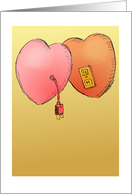 Amusing electrified hearts adult apology cartoon card