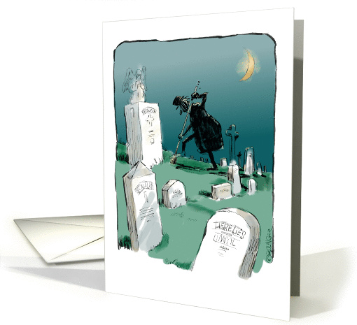 Amusing belated Halloween card from the grave cartoon card (1359290)