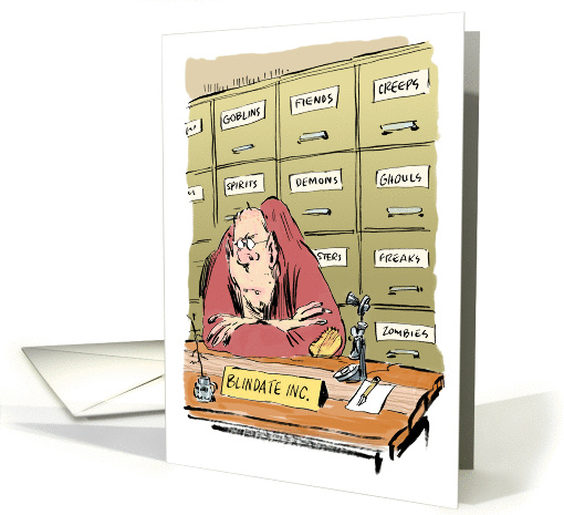 Amusing Halloween dating you is fun cartoon card (1360200)
