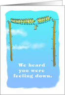 Amusing beat depression/feel better card from office group cartoon card