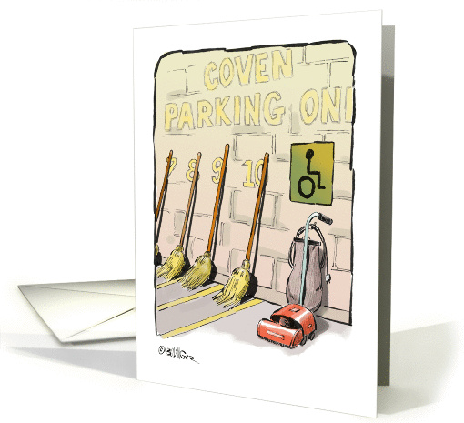 Amusing invite to a Halloween party cartoon card (1362570)