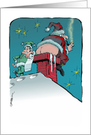 Funny off-color Santa Christmas greeting for ex-husband cartoon card