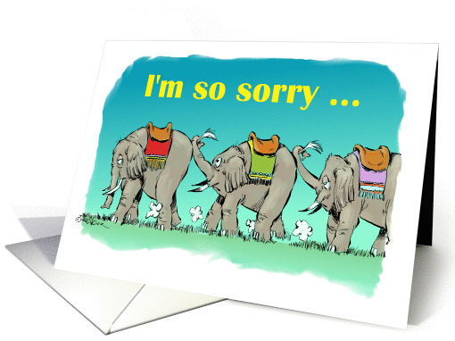 Funny break up announcement with elephants cartoon card (1365406)