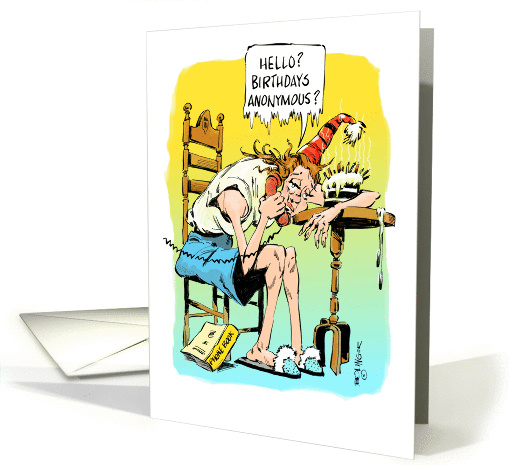 Funny Boss's birthday hotline call cartoon card (1365948)