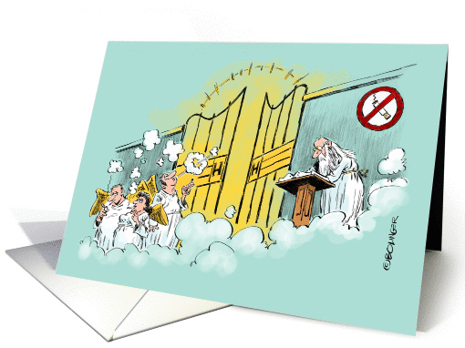 Amusing legal pot in heaven cartoon card (1371170)