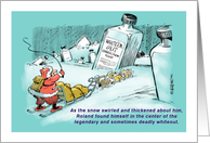 Amusing dog sledding blank cartoon card